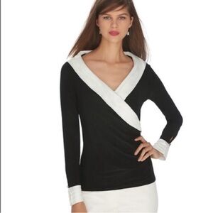 #19 WHITE HOUSE BLACK MARKET • ELEGANT PLEATED • LONG SLEEVE BLOUSE
